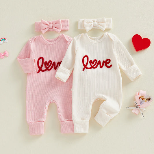 Valentine's Day Baby Girl Onesie & Headband 