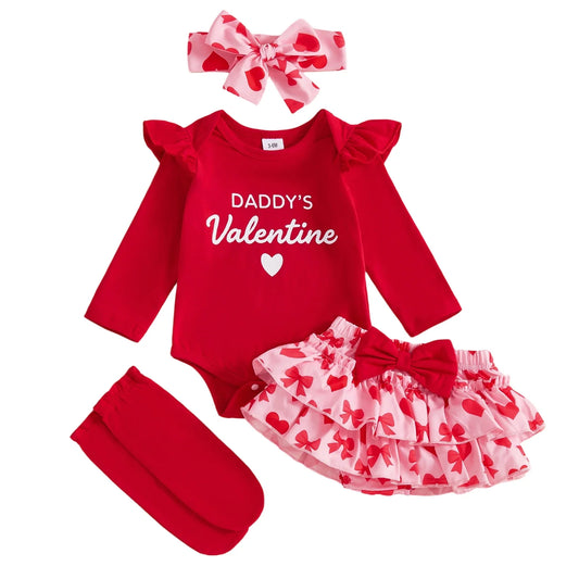 Baby Girls 4 Piece Valentine's Day Set