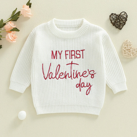 Baby First Valentine's Day Long Sleeve Sweater